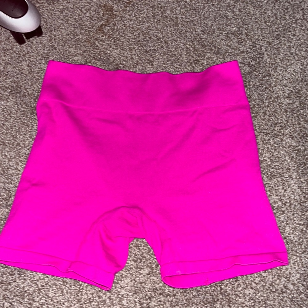 Hot pink biker shorts